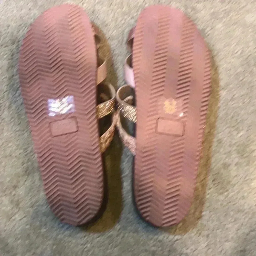 Circus by Sam Edelman Rose Gold Sparkle Accents Slip on Sandal-Size 10M